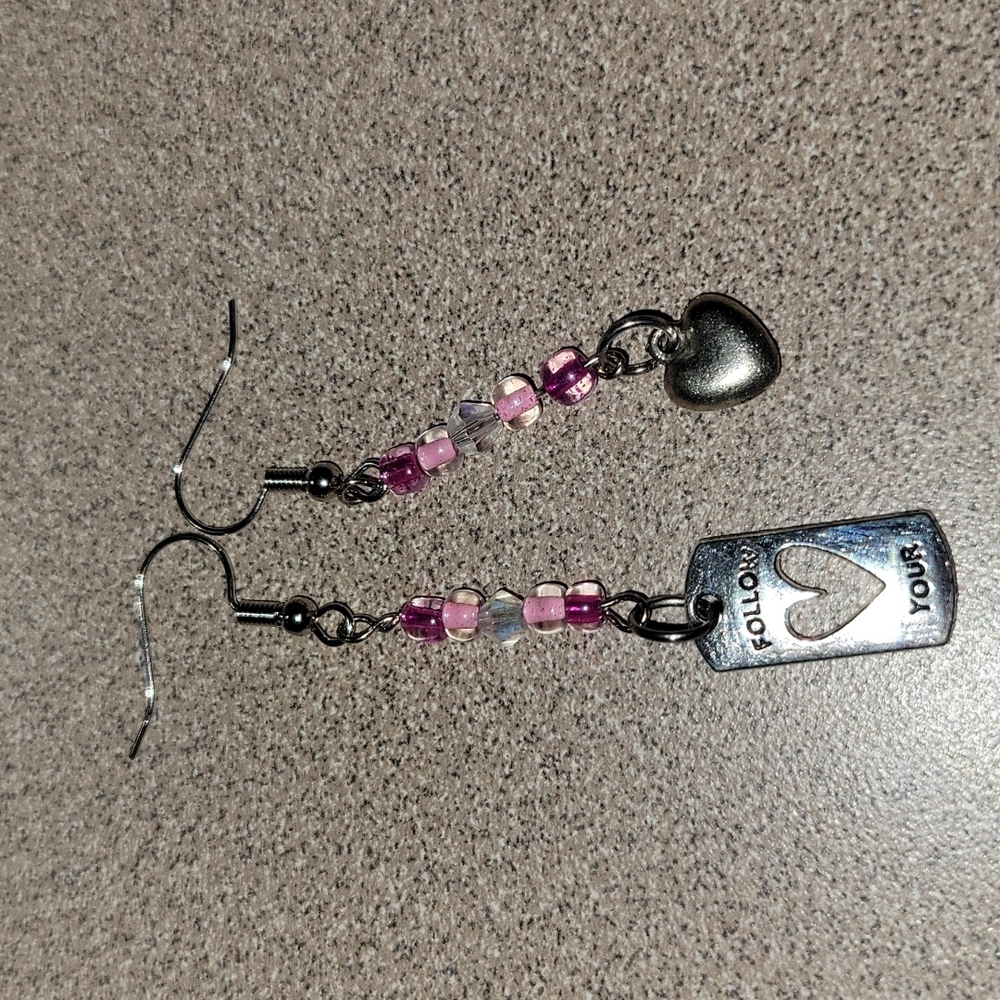 Follow your heart mismatched earrings